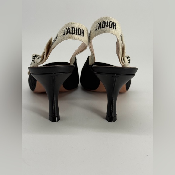Christian Dior J'adior Slingback Pumps Black Technical Fabric Size 40 - Picture 7 of 10